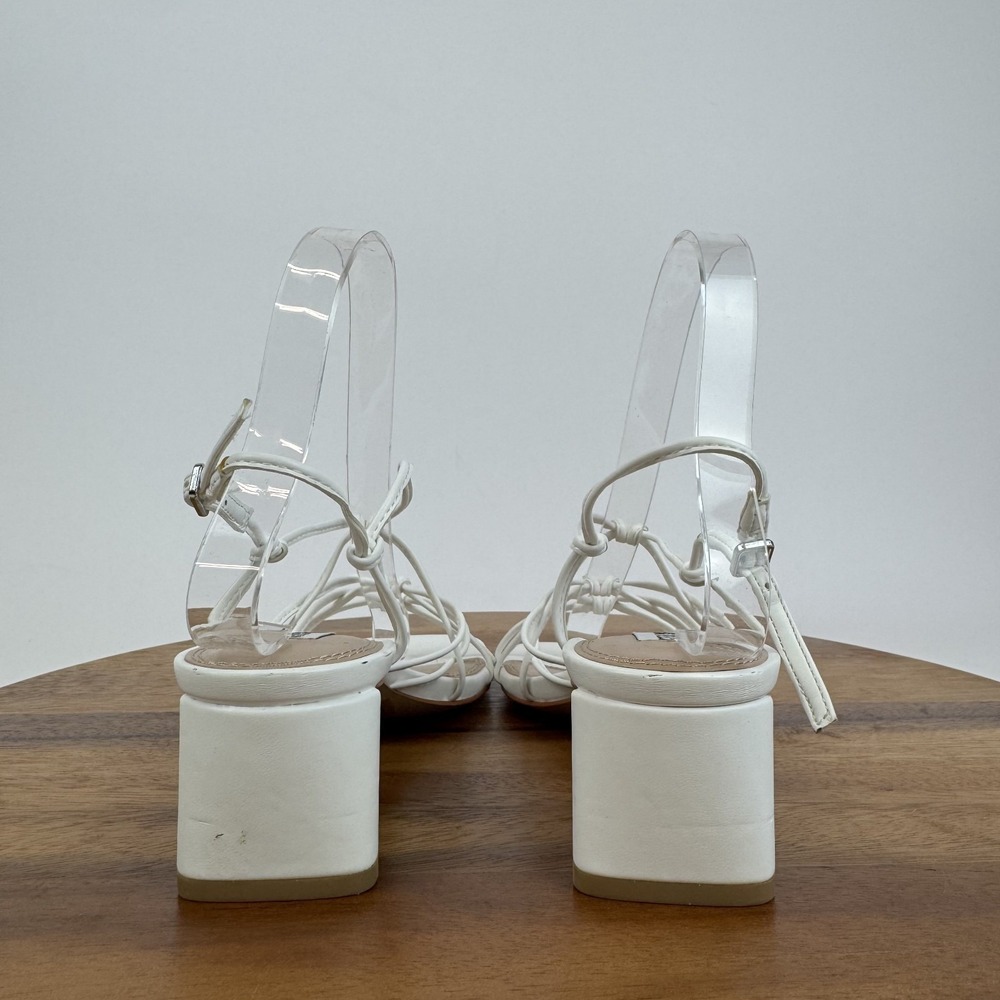 New Womens Steve Madden Sydnee Strappy Pull On White Heeled Sandals Size 6 M - Picture 6 of 8
